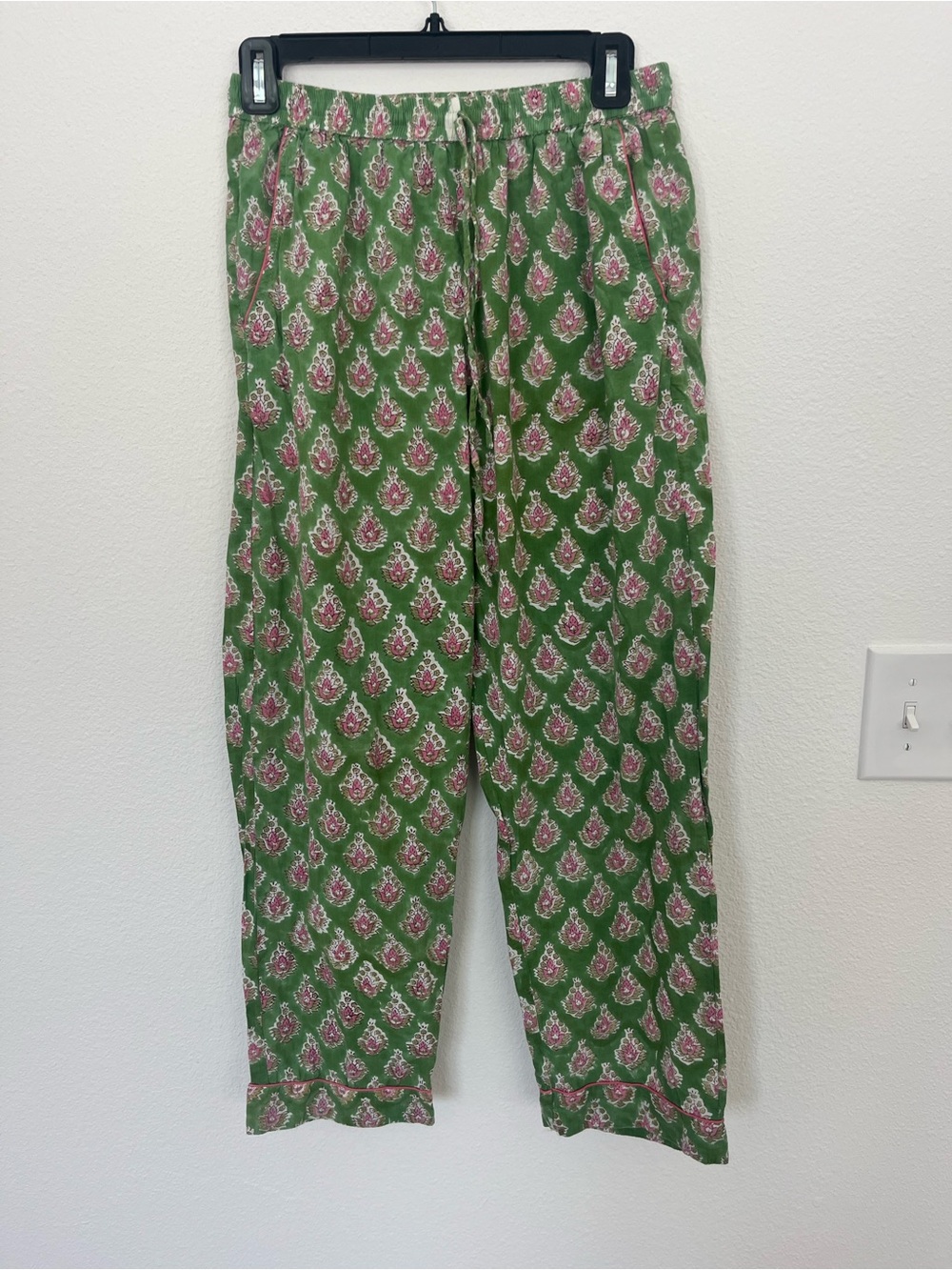 Cotton Block Print Pajama Pants